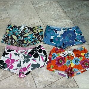 Set of 4 Derek Heart Multicolor Floral Cotton Shorts